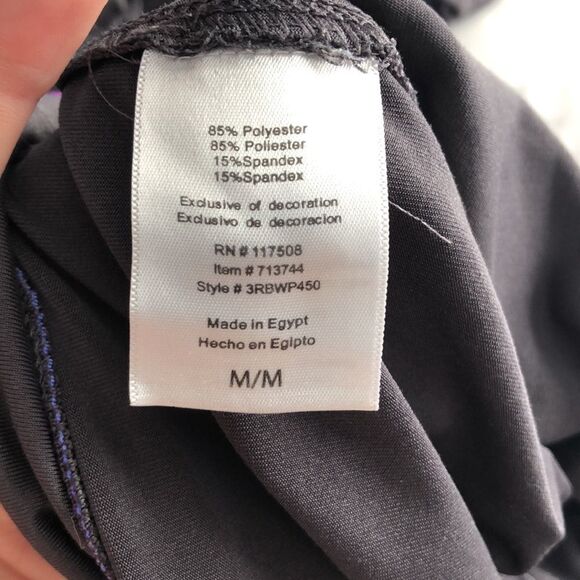 Reebok Size Med Grey Activewear Yoga Pants With Purple Waistband - Picture 5 of 5